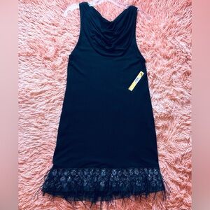 NWT Alice + Olivia Ostrich Feathers Hemed sleeveless Mini Dress. Size S